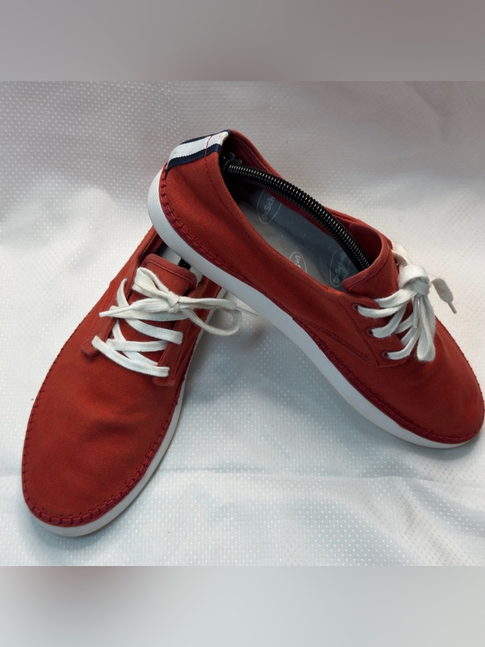 Lacoste L.Ydro Deck 117 1 Men's Red Canvas Boat Shoes Sneakers Size 10 US